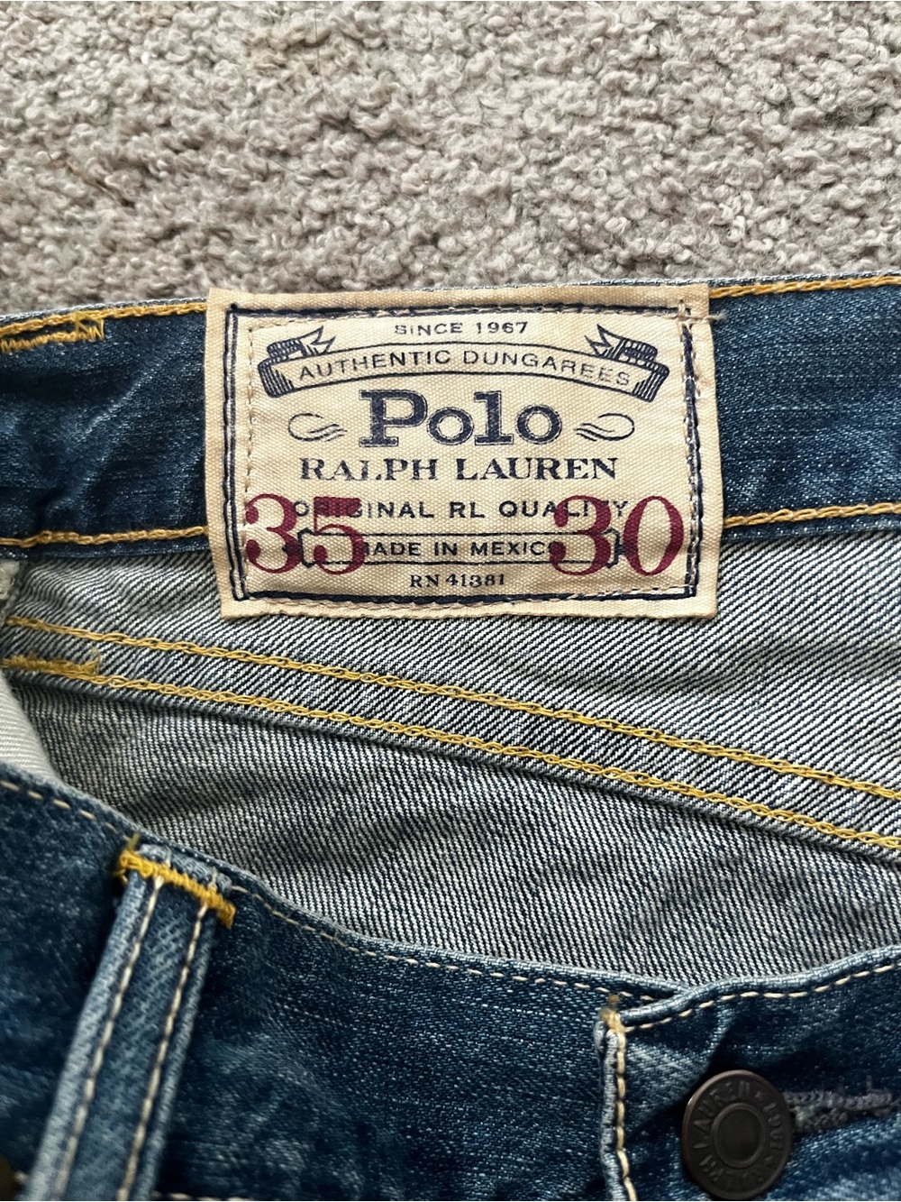 Polo by Ralph Lauren - Relaxed Dark Blue Denim Jeans - Men’s Size 35x30